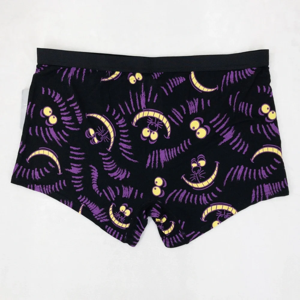 Disney Boxer Briefs Mens XXL Black Cheshire Cat Alice in Wonderland Print New